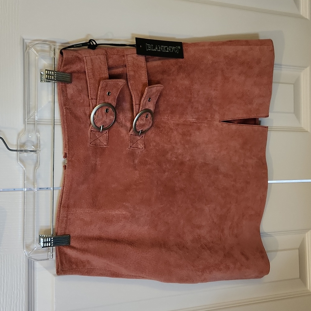 Blank NYC 100% Pink Leather Mini Skirt